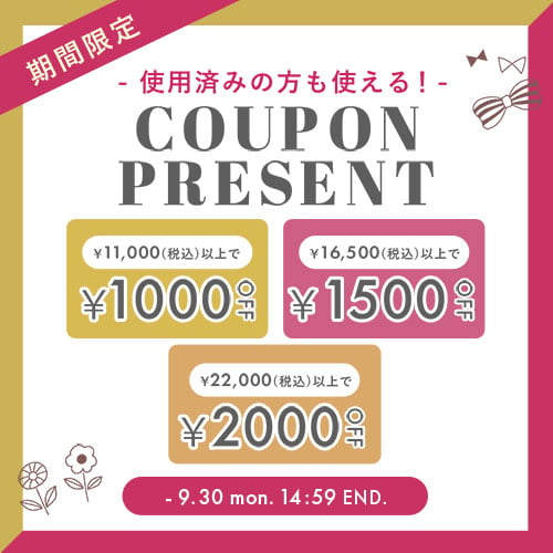 期間限定! 最大2,000円OFFクーポンプレゼント